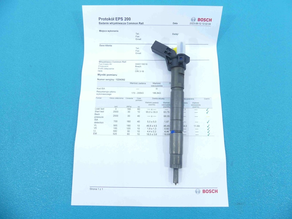 фото №1, Test форсунка kia sportage iii 0445116018 2.0