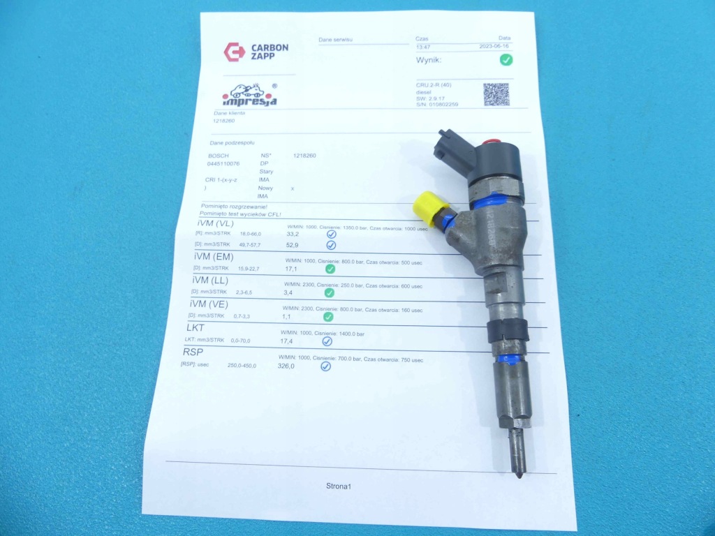 фото №1, Проверенный форсунка peugeot 206 0445110076 2.0 hdi