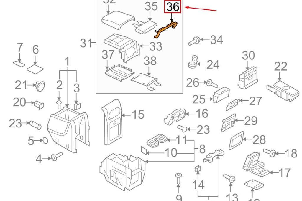 фото №9, Vw golf plus mk5 салон передний подлокотник верхний молдинг wykończeniow