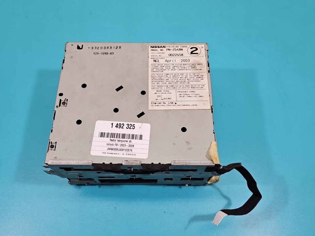 фото №3, Радио заводской infiniti fx i 28188-cg000 pn-2548n радиопроигрыватель
