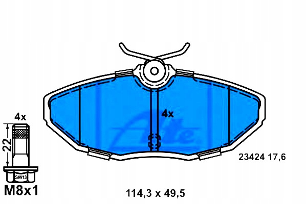 фото №1, Ate 13.0460-2730.2 набір гальмівних колодок гальмівних, гальма дискові