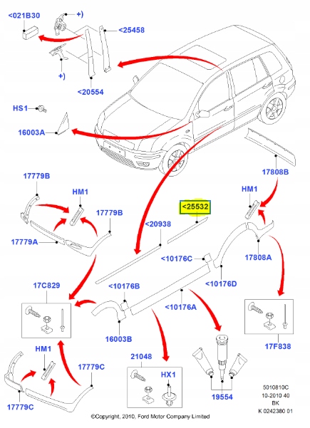 фото №9, Молдинг лівий задня ford fiesta 01-08 / fusion 01-12 cbk оригінальний номер 1211129
