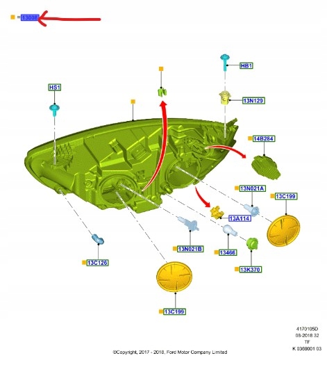 Купити Фара лівий перед led ford transit custom 2018-