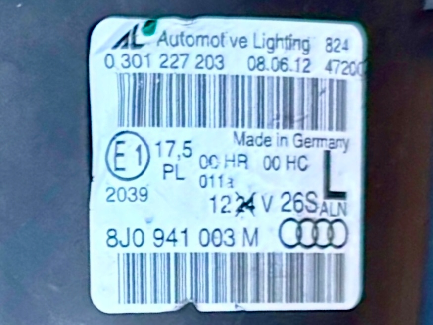 фото №15, Лампа передня ліва звичайна do audi tt 8j 8j0941003m комплектна europa