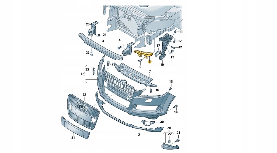 Купить Опора бампера правый перед audi q7 4l0807334a