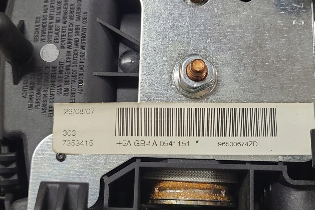 Подушка безопасности водителя peugeot 207 sw wk_ 96500674zd 1.6l бензиновый 88kw 2008 с Разборки