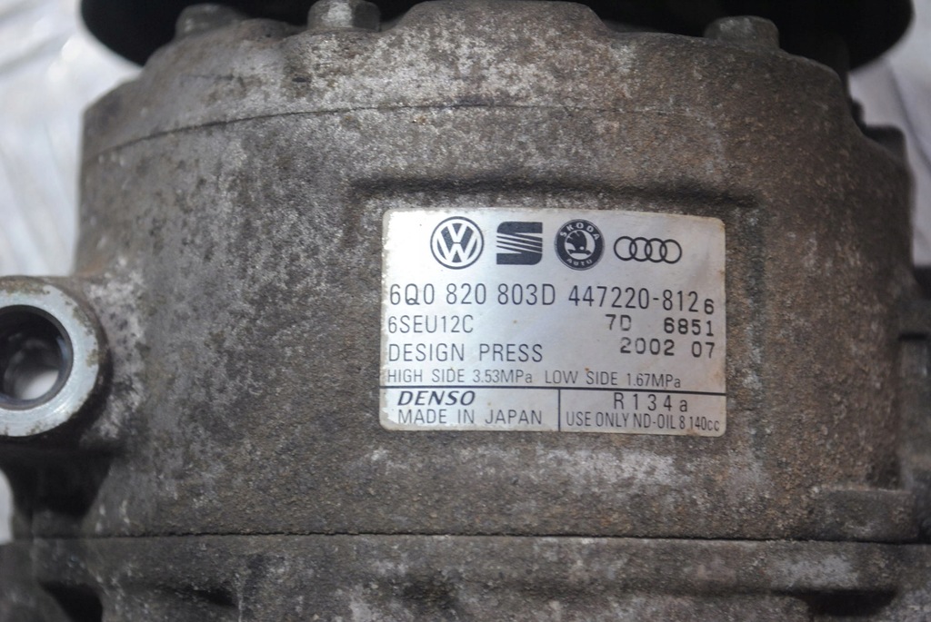 фото №6, Компресор компресор кондиціонера 6q0820803d seat cordoba ibiza iii 6l
