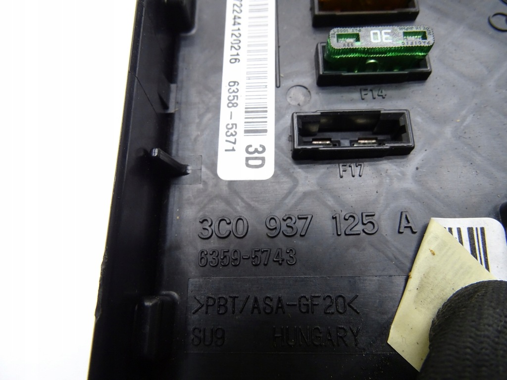 фото №8, Коробка предохранителей vw passat cc b7 tiguan 2.0 tdi 3c0937125a