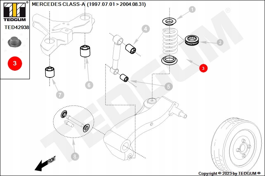 фото №12, Підкладка пружини db t. w168 a-klasa 07- верхній поліуретан