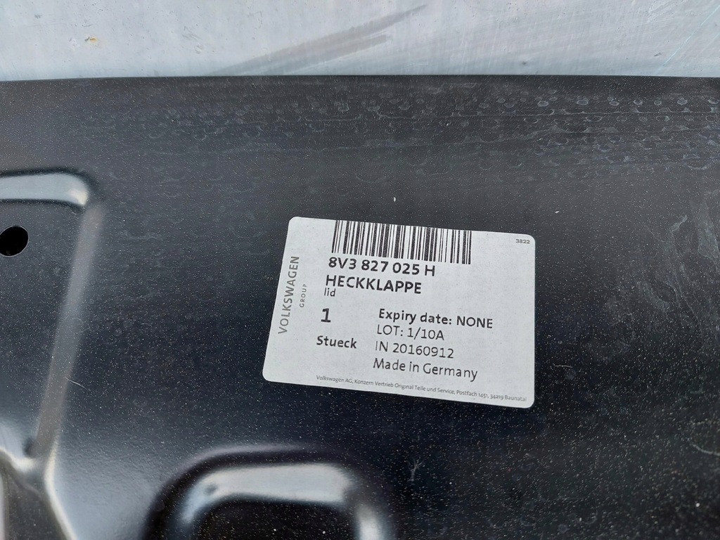 фото №7, Audi a3 8v 3d крышка багажника крышка багажника nowa orygina