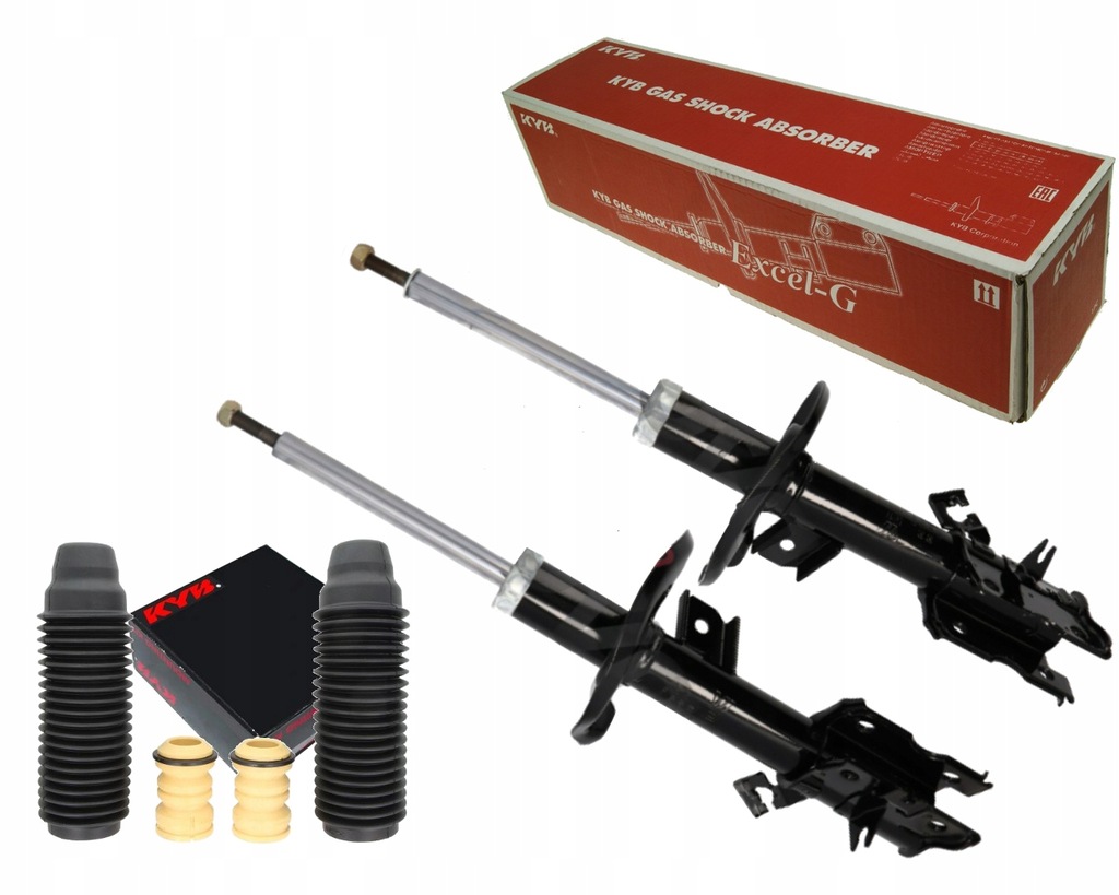 фото №1, Kyb 2x амортизаторы + защита i отбойники qashqai koleos x-trail t31 перед