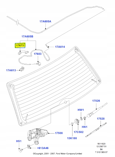 фото №7, Захист - захист шланг, скло задній ford fiesta 01-08 /fusion 01-12 1637494
