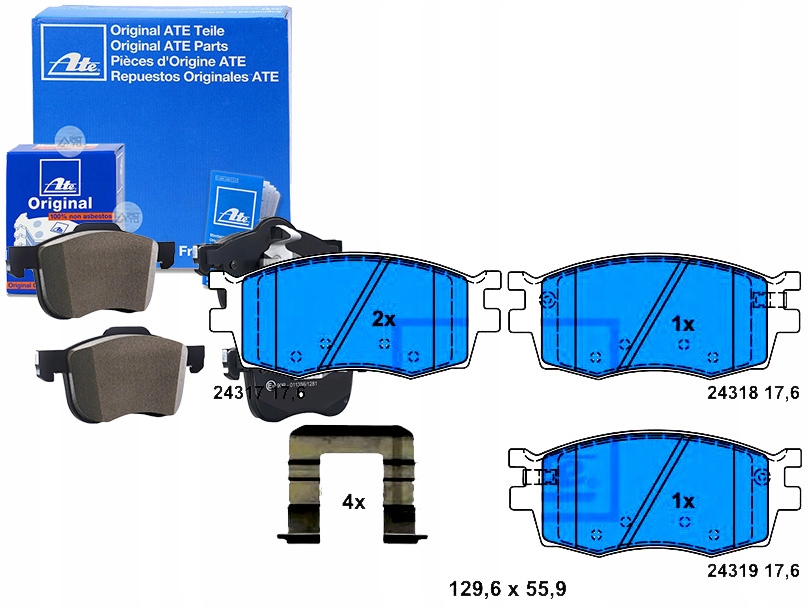 фото №1, Ate 13.0460-5779.2 набор тормозных колодок тормозных, тормоза дисковые