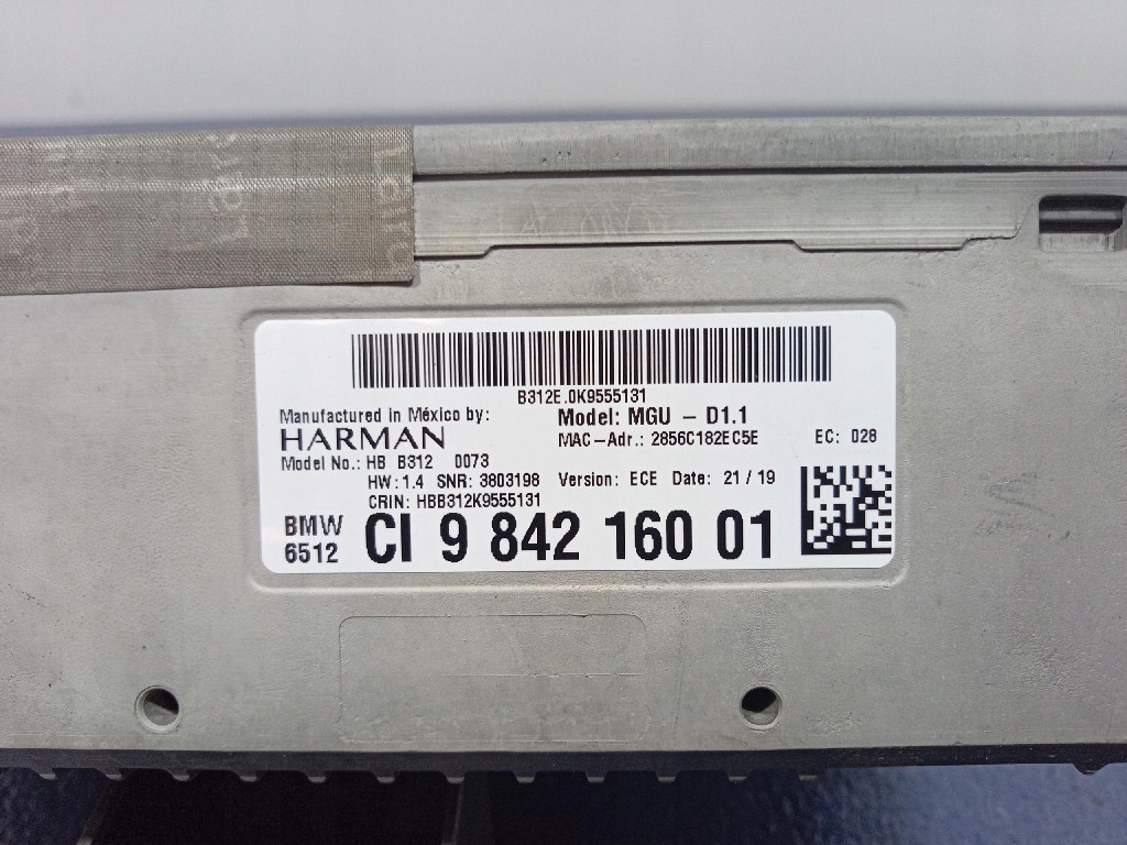 Bmw x5 g05 18- радіо модуль навігація mgu-il 9842160 Зі Шроту
