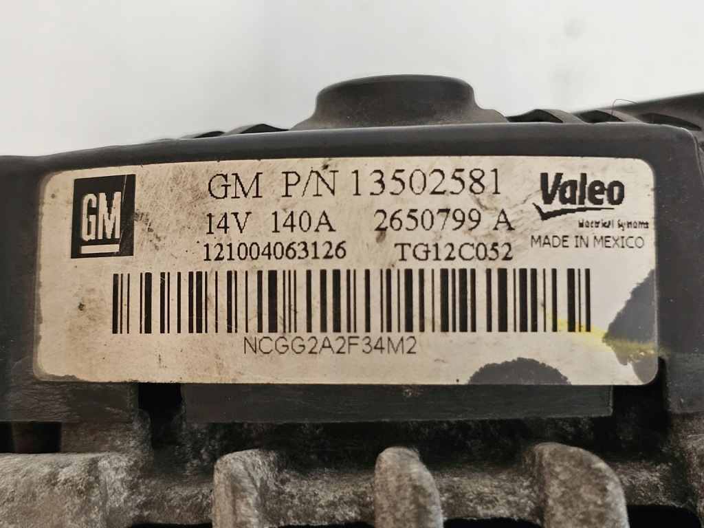 Insignia 2.0 cdti 140km 14r. a20dte генератор 13502581 tg12c052 с Разборки