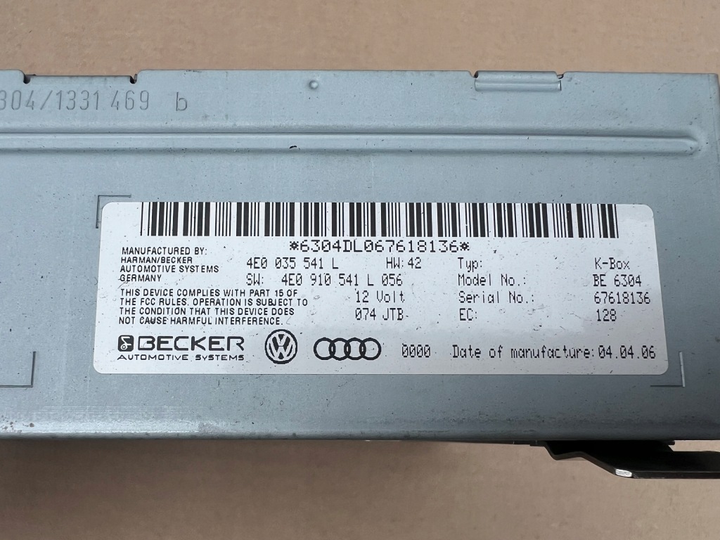 фото №3, Тюнер модуль радио audi a8 d3 4e0035541l 4e0910541l