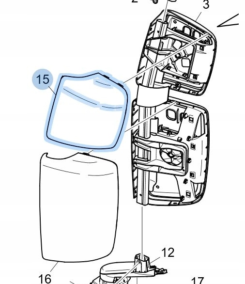 фото №8, Scania r s кришка корпус захист дзеркало ліва малий білий 2119451