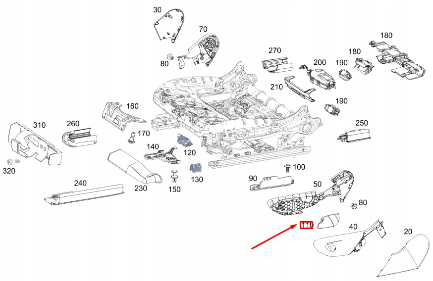 Купить Mb gle w167 передняя часть outer left seat belt fitting cover a16786805007p82