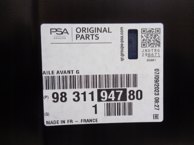 фото №14, Citroen c4 iii c41 крыло левый передний новый оригинальный