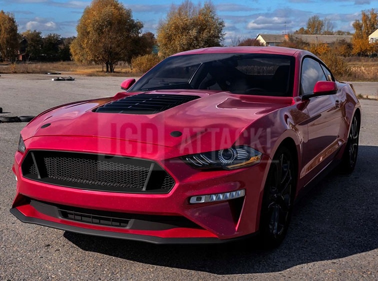Капот алюминиевая ikon 1:1 gt500 стиль ford mustang 2018-2023 Доставка