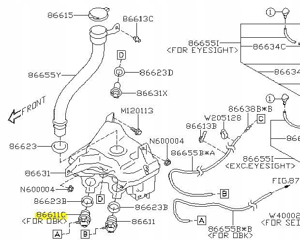 фото №1, Помпа распылителя subaru outback usa 2014-19 задняя