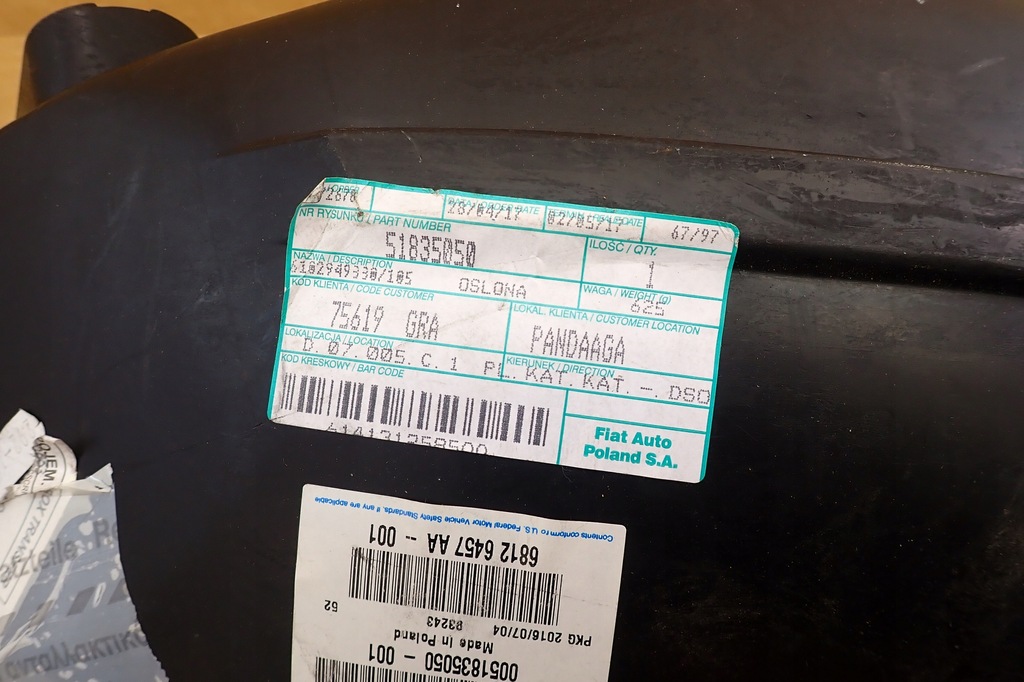 фото №9, Подкрылок fiat panda ii 2003-2011r левая задняя задние 0051835050 51749684