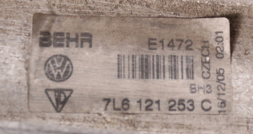 фото №9, Радиатор wody touareg 7l 2.5 tdi 05r 7l6121253c