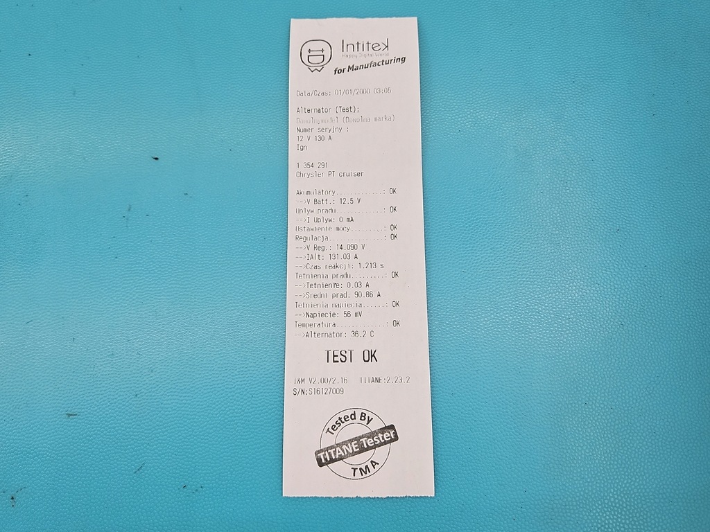 фото №7, Test генератор chrysler pt cruiser 2.0 16v