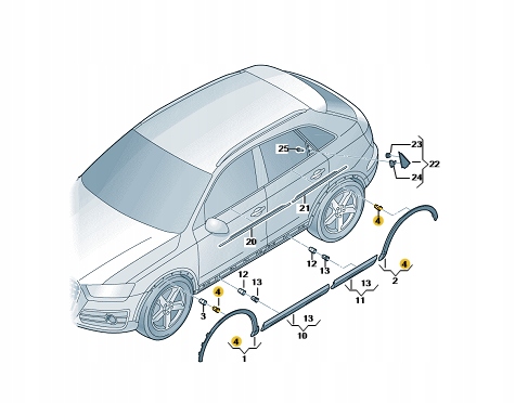 фото №1, Клипса накладки подкрылок audi q3 q5 vw t-cross t-roc