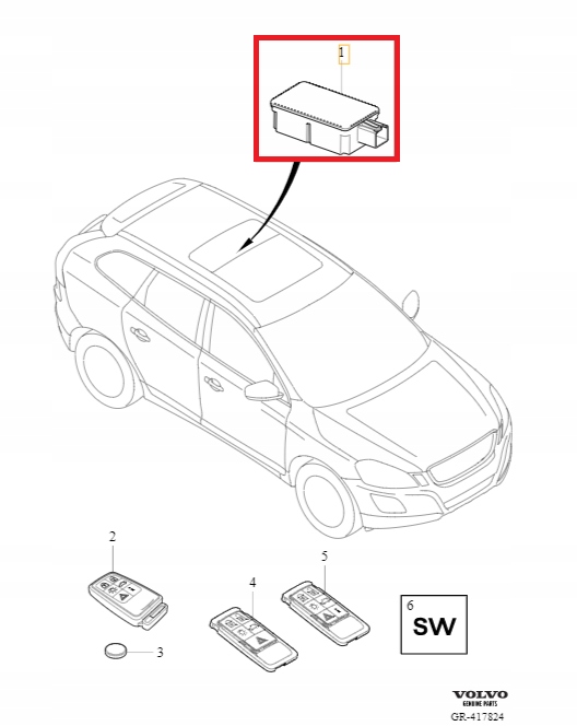фото №1, Модуль замка центрального volvo xc60 i 09-17r
