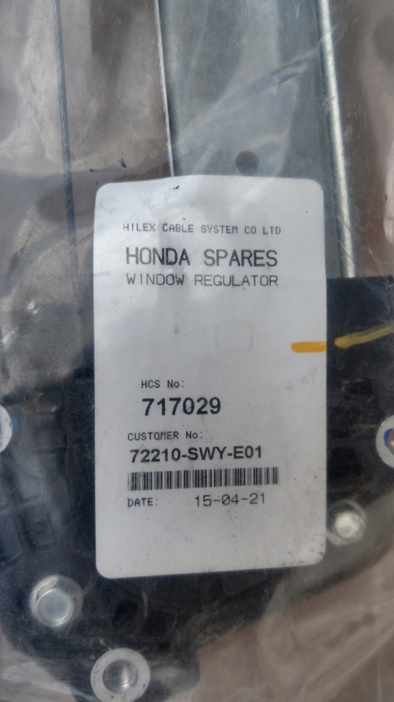 фото №3, Ory підйомник скло honda cv r 2007- лівий перед eu