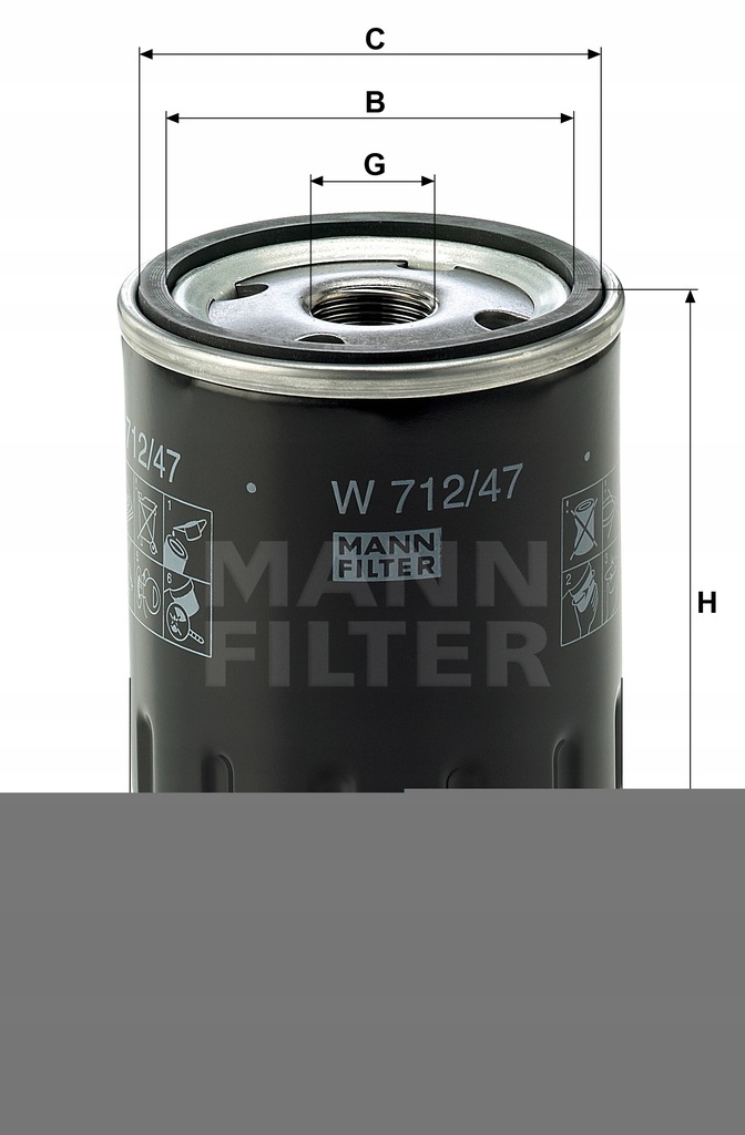 фото №12, Фильтр масла mann-filter w 712/47 фильтр масла