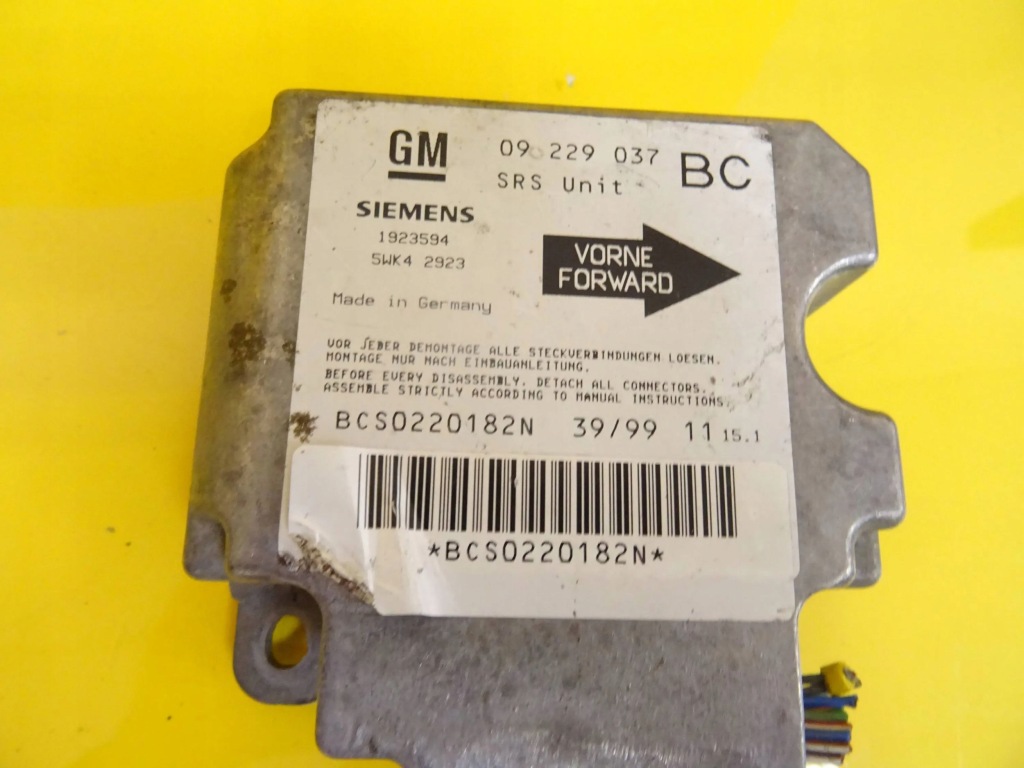 Купить Модуль датчик подушка безопасности opel astra g 09229037bc nr1877