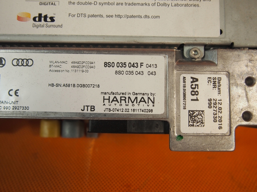 фото №8, Audi tt 8s блок mmi navi навігація harman mib2 8s0035043f
