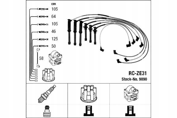 фото №2, Ngk9890 набор трубопровод зажигания mazda xedos 6