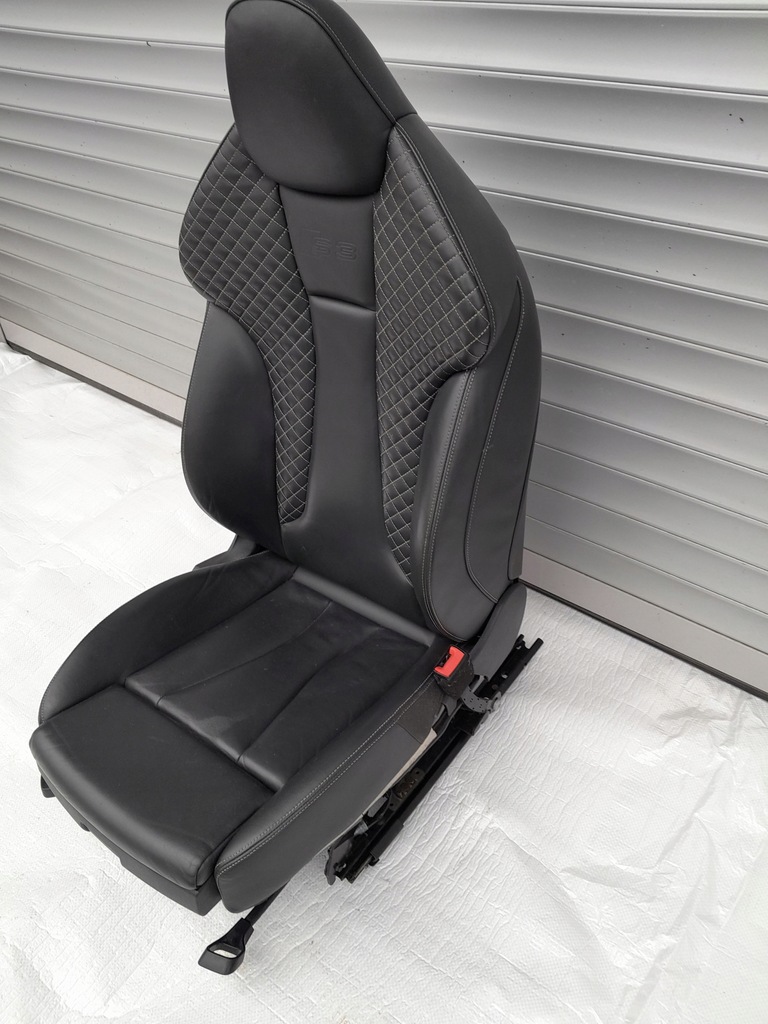 фото №7, Audi a3 s3 8v сиденье пассажира кожа простроченная белый nić с подогревом