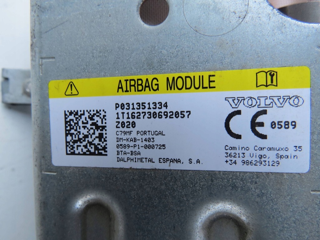 фото №6, Подушка колінна air volvo s90 2.0 v90 s60 p031351334 34162617 спрацьована