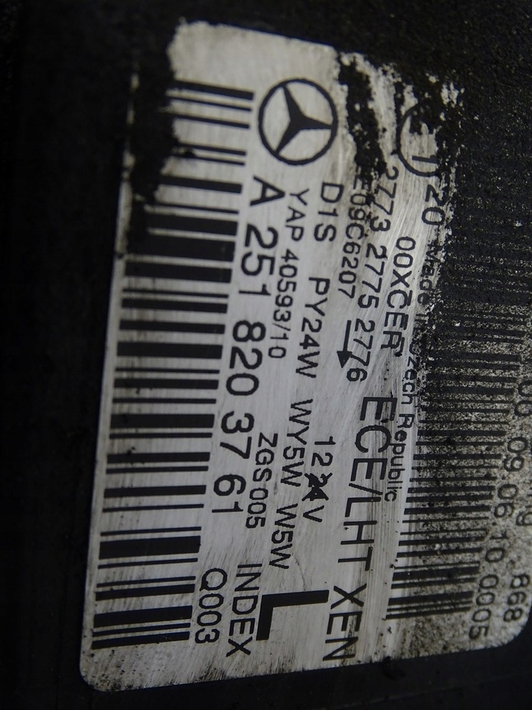 фото №8, Фара лампа лівий перед mercedes r w251 lift ксенон a2518203761