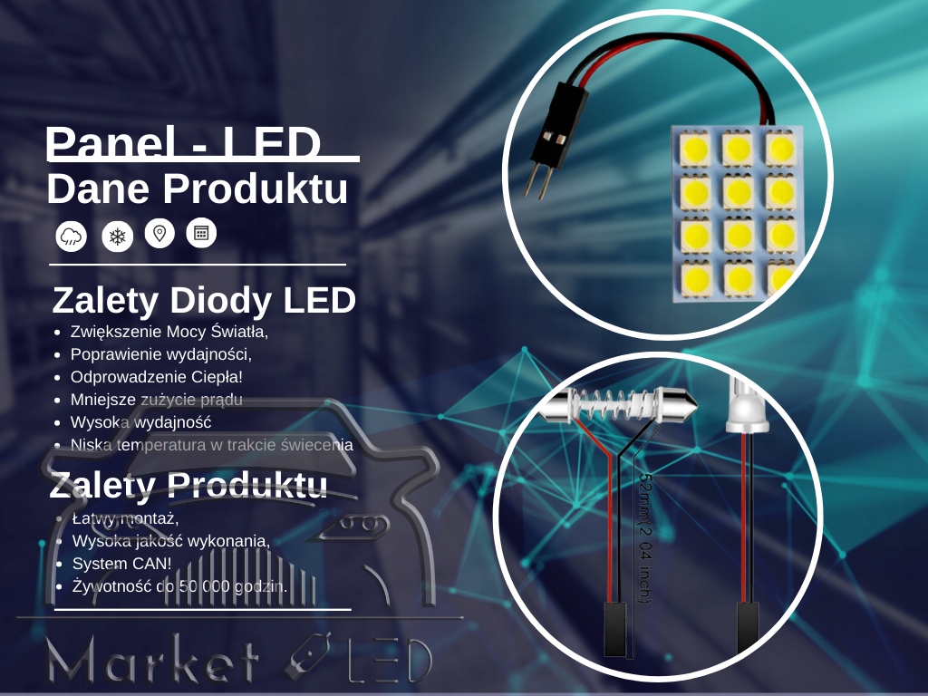 фото №4, Панель модуль лампочка led smd 12 діоди - адаптер - w5w|c5w|ba9s - 500 lm! led