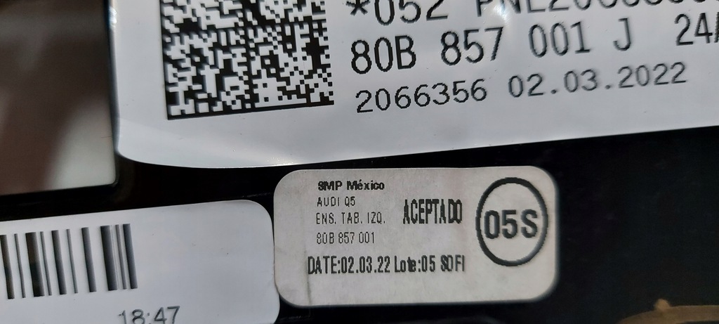 фото №9, Audi q5 ii 80a 80b sq5 lift консоль приборная панель оригинал head-up 80b857001