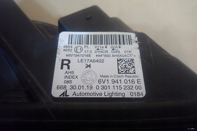 фото №6, Лампа правая правый full led skoda fabia iii 3 lift
