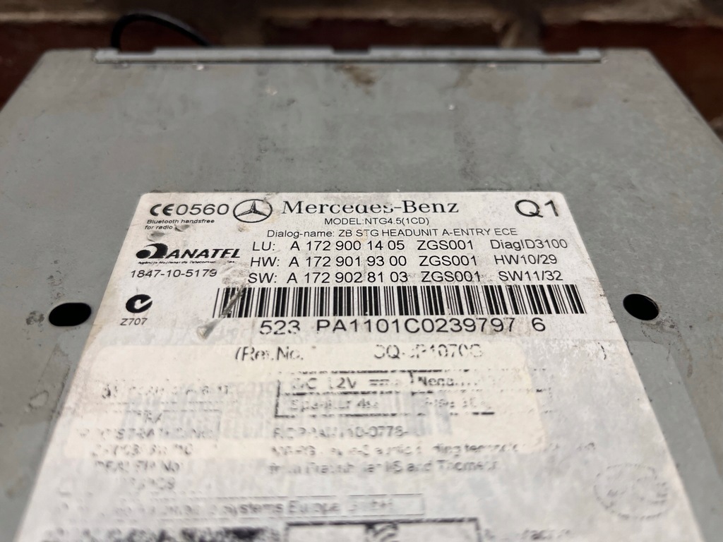 фото №7, Mercedes r172 радио cd навигация a1729001405