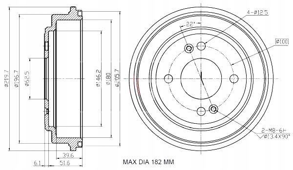 фото №1, Гальмівні барабани ham. 2szt hyundai t. getz maxgear