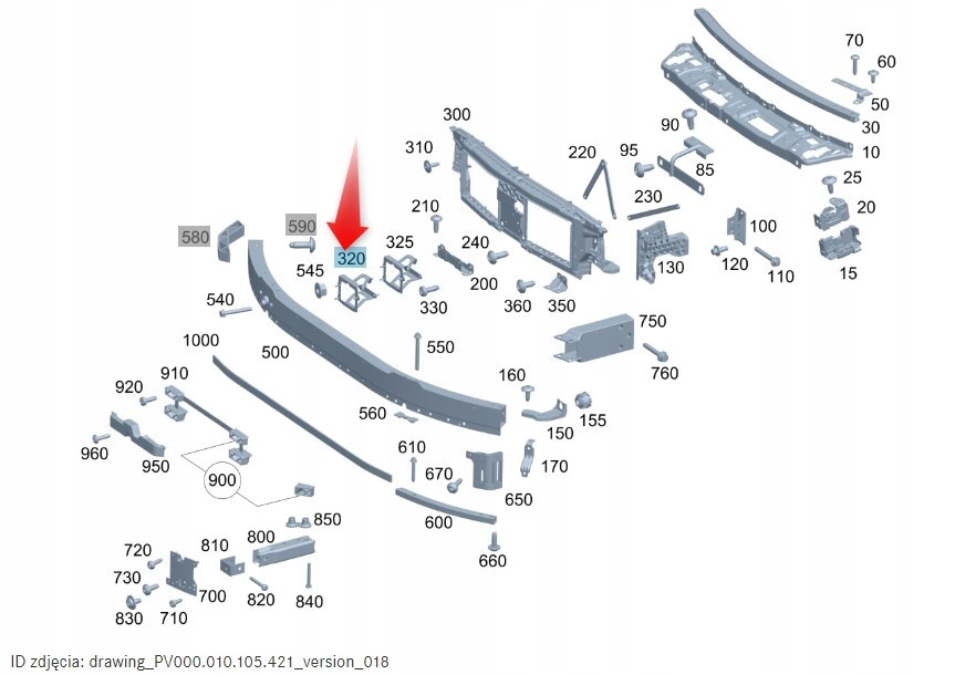 фото №1, Кронштейн радара disctronic mercedes c klasa w206 a2065401702