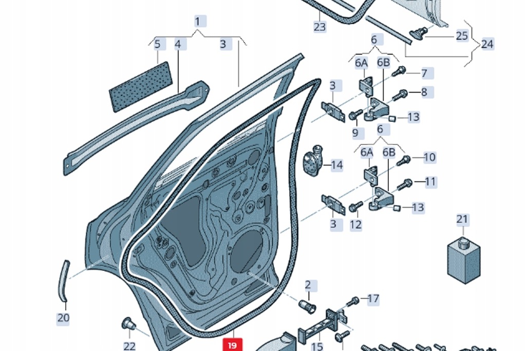фото №11, Audi q3 8u прокладка двері задніх правих гумовий nowa оригінальна 8u083991