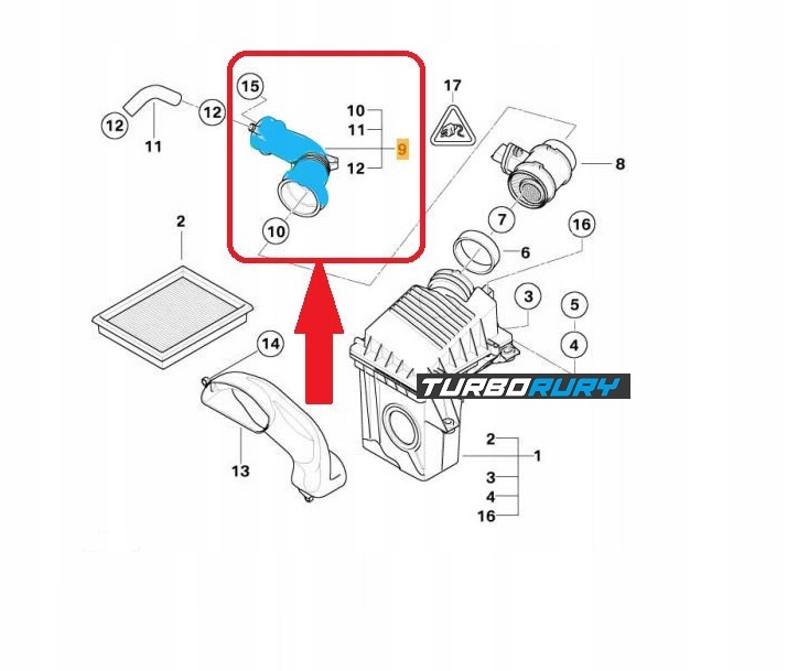 фото №7, Шланг труба wąż фильтра воздуха mini cooper one r50 1.4 d 1788033020