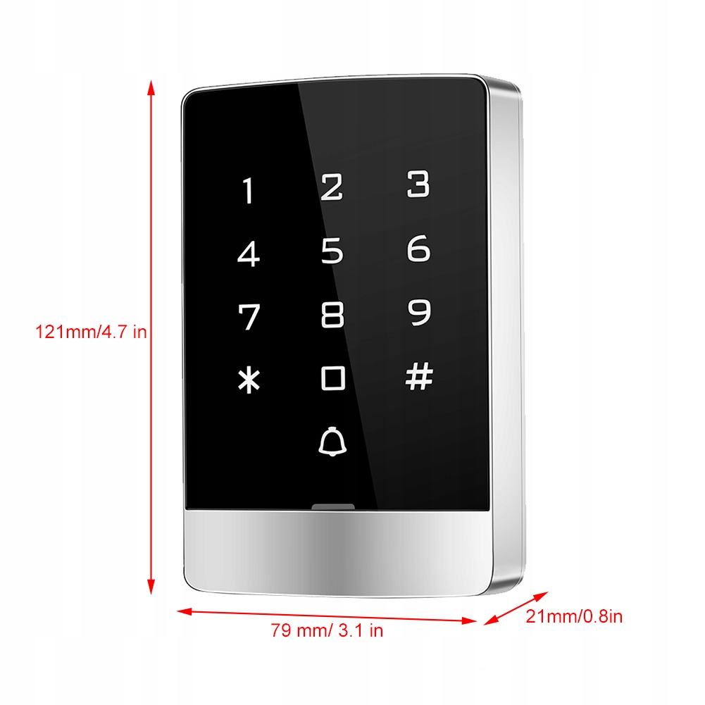фото №12, T9 металевий кнопка сенсорний wiegand 26-bitowa карта hasło система контролю
