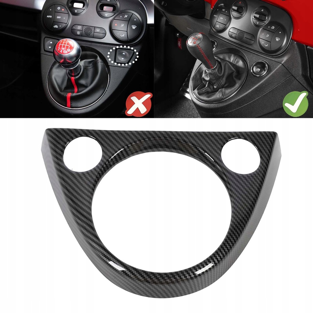 фото №8, Панель рама наклейка кришка рами панель перемикання передач dla fiat 500 2011+