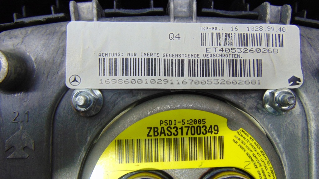 фото №5, Подушка подушка безопасности водителя mercedes a 169 1698600102