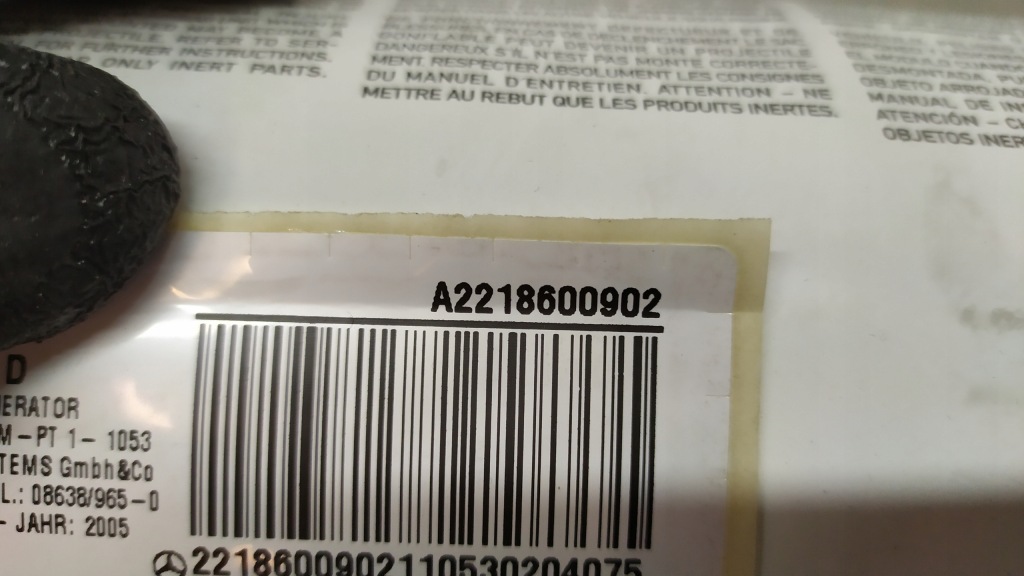 фото №6, Mercedes s klasa w221 подушка пасажира a2218600902